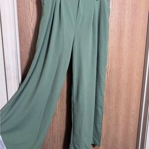 HALARA Wide Leg Green Pants